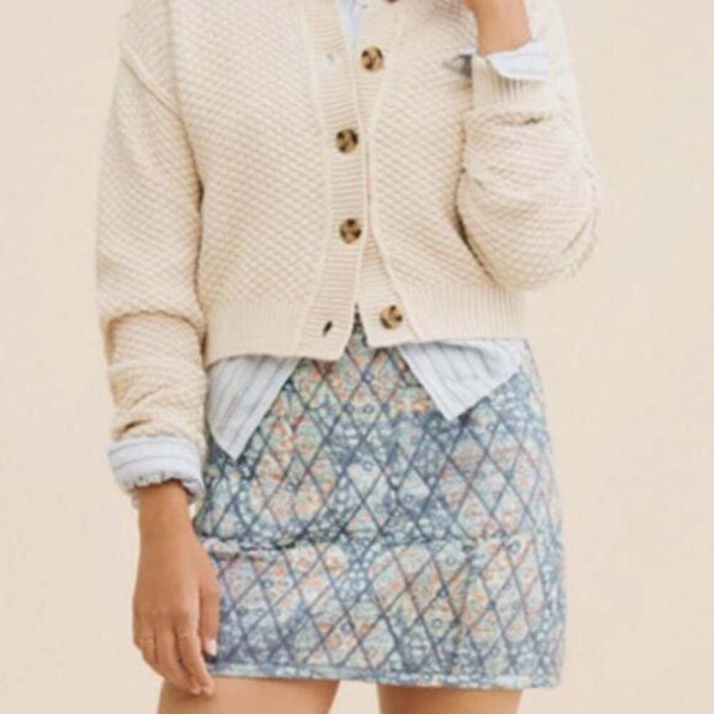 NWT (Copper tag) Free People Darla Quilted Mini Skirt in Husky Size 10